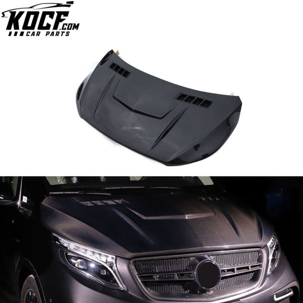 Carbon Fiber V-Class W447 Engine Hood with Vents for Mercedes Benz Vito V220 V250 Van 15-19