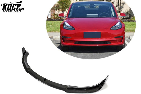 Carbon Fiber Model 3 Front Bumper Lip for Tesla Model 3 Sedan 4-Door 2016-2020