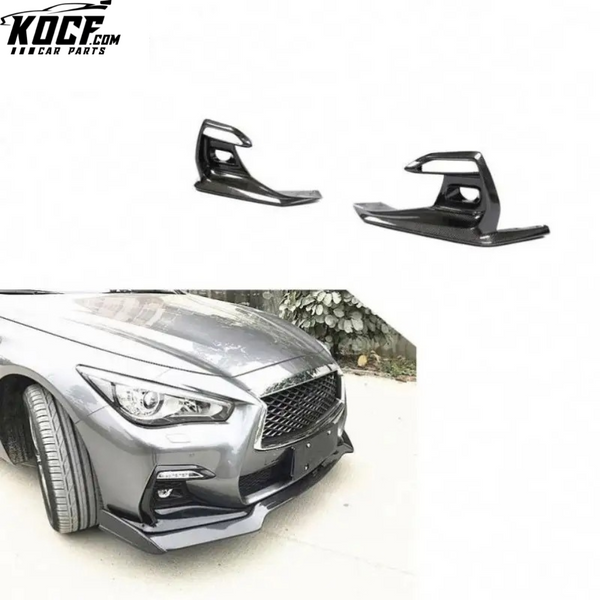 For Infiniti Q50 Sport 2018 2019 Carbon fiber fog light lamp cover trims