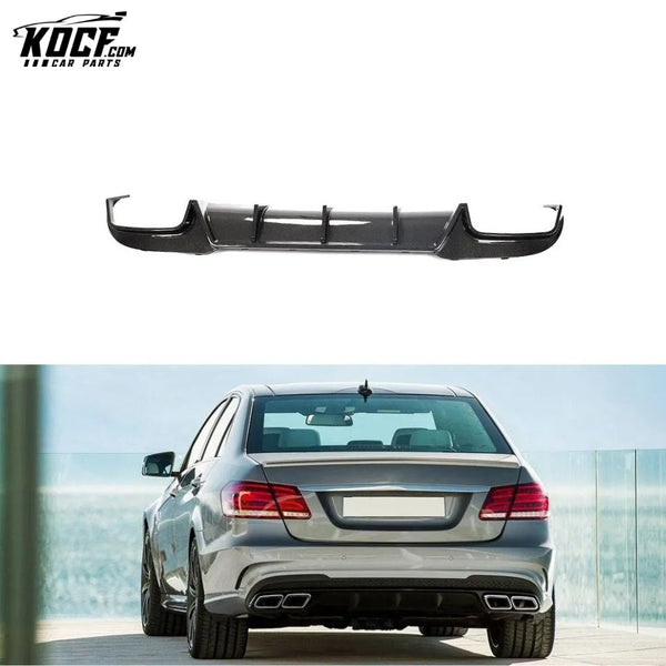 W212 E63 Rear Lip Diffuser Carbon Fiber for Mercedes Benz E300 E350 E400 E550 Sport E63 AMG S 13-15