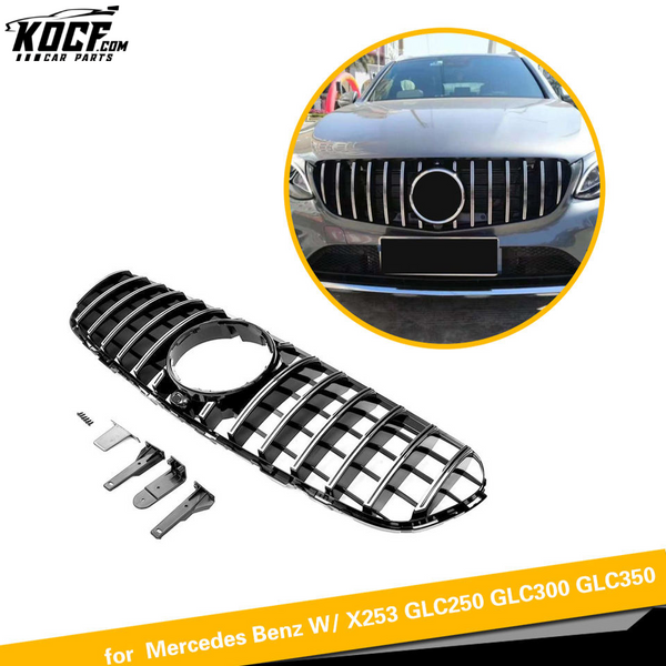 GT Style W253 Front Diamond Grill for Mercedes Benz GLC X253 GLC300 GLC350 15-18