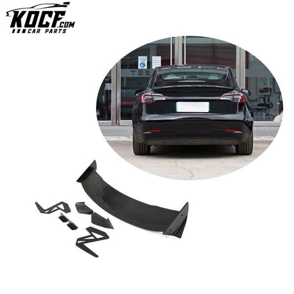 Dry Carbon Fiber Rear Trunk Lid Wing Spoiler for Tesla Model 3 Sedan 4-Door 2016-2021