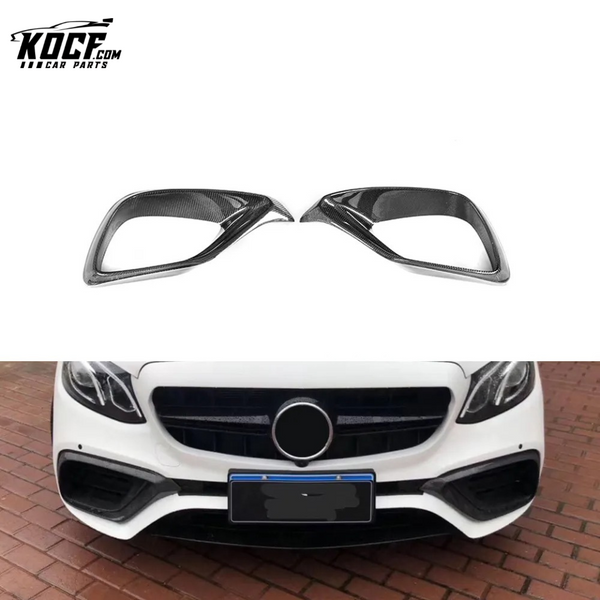 Carbon Fiber W213 Front Bumper Fog Lamps Air Vents for Mercedes Benz E63 AMG 4-Door 2018 2019