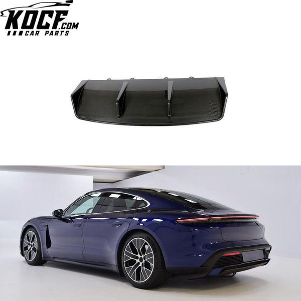 Dry Carbon Fiber Rear Bumper Lip for Porsche Taycan Turbo Sedan 4-Door ELECTRIC 2019-2020