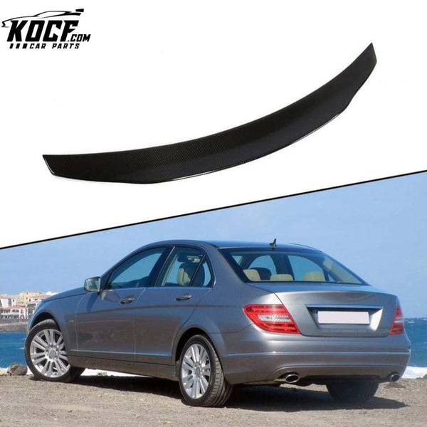 Carbon fiber Spoiler for Mercedes Benz W204 4-door C180 C200 C250 C63 AMG Sedan 07-14