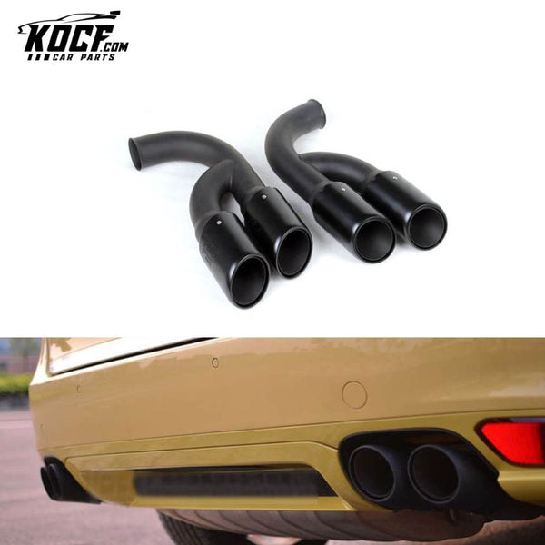 Black Glossy Steel V6 Oval Tail Exhaust Tip for Porsche Cayenne 958 Turbo GTS Sport 11-14