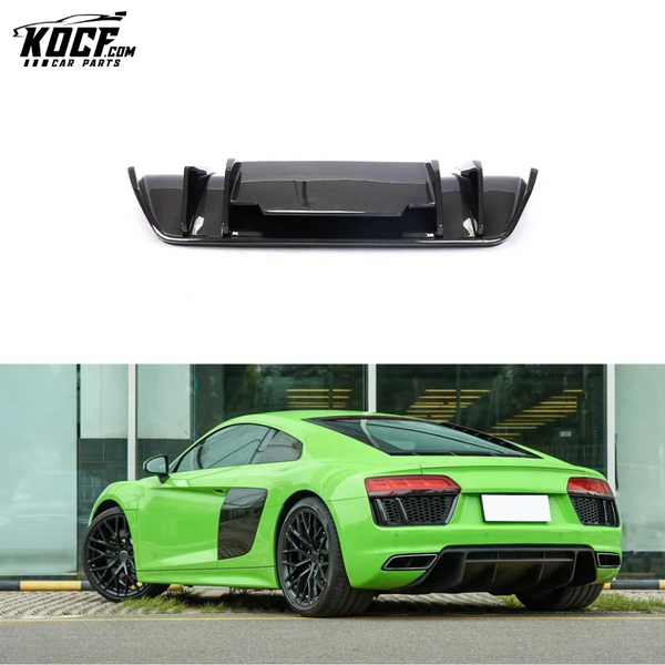 Custom Style Dry Carbon Fiber R8 Car Rear Lip Diffuser for Audi R8 Gen 2 V10 Coupe 2016-2018