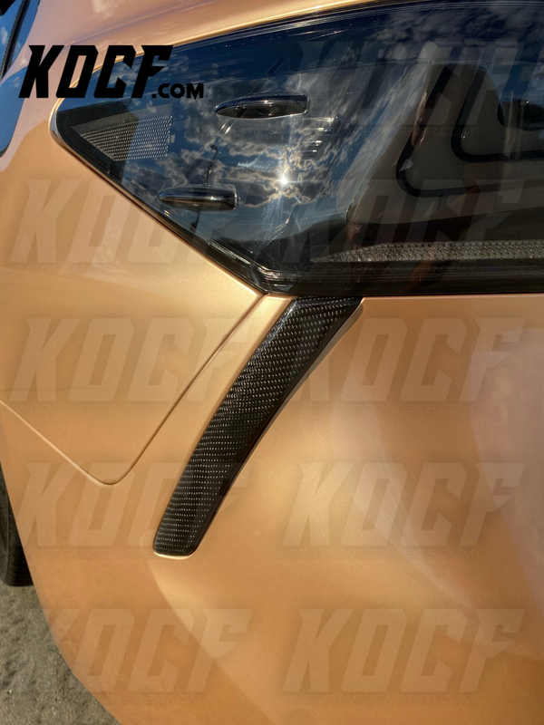 Rear Bumper Under Taillight Vent Trim Carbon Fiber 2018-2023 Toyota Camry SE & XSE Compatible - KOCF.com - Car Parts