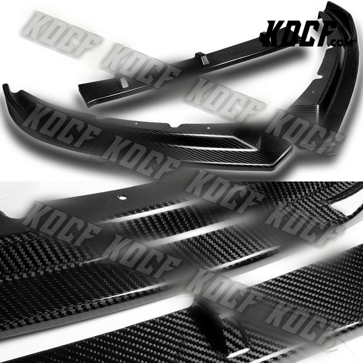 For 2016-2019 Jaguar XE Real Carbon Fiber Front Bumper Body Splitter Spoiler Lip - KOCF.com - Car Parts