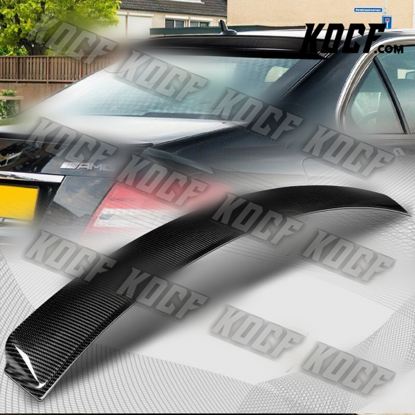 For 2008-2014 Mercedes C-Class Sedan W204 Carbon Fiber Rear Window Roof Spoiler - KOCF.com - Car Parts