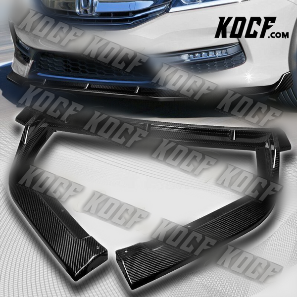 For 2016-2017 Honda Accord Sedan Carbon Fiber Front Bumper Splitter Spoiler Lip - KOCF.com - Car Parts