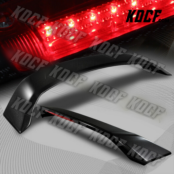 For 2013-2015 Honda Civic 4-DR Carbon Fiber Rear Trunk Spoiler W/LED Brake Light - KOCF.com - Car Parts