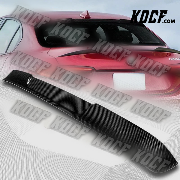 For 2017-2021 Alfa Romeo Giulia Real Carbon Fiber Rear Roof Window Spoiler Wing - KOCF.com - Car Parts