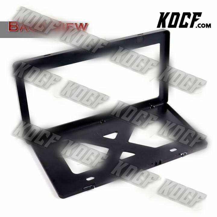 W-Power Black Real Carbon Fiber License Plate Cover Frame Front Rear W/Bracket - KOCF.com - Car Parts