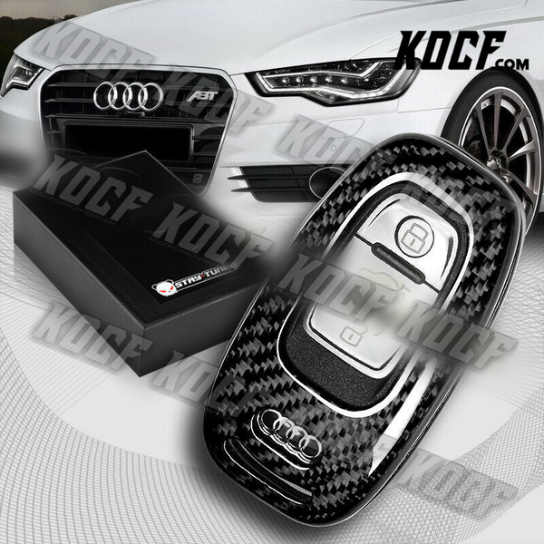 For Audi A3 A4 A5 A6 A7 A8 100% Real Carbon Fiber Remote Key Shell Cover Case - KOCF.com - Car Parts