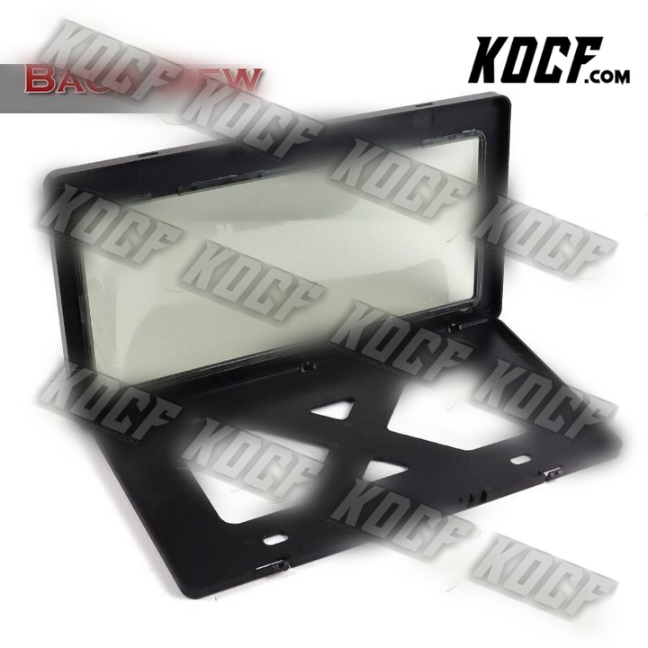 W-Power Black Real Carbon License Plate Cover Protector Shield Frame W/Bracket - KOCF.com - Car Parts