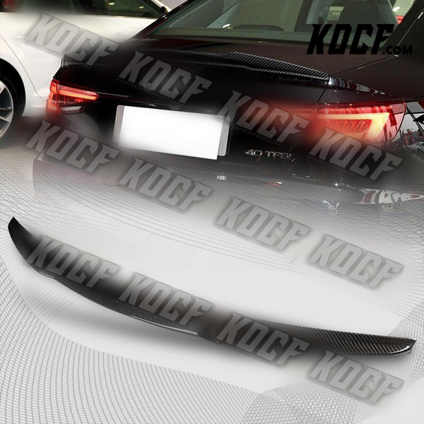 For 2017-2020 Audi A4 B9 Sedan V-Type Real Carbon Fiber Rear Trunk Spoiler Wing - KOCF.com - Car Parts