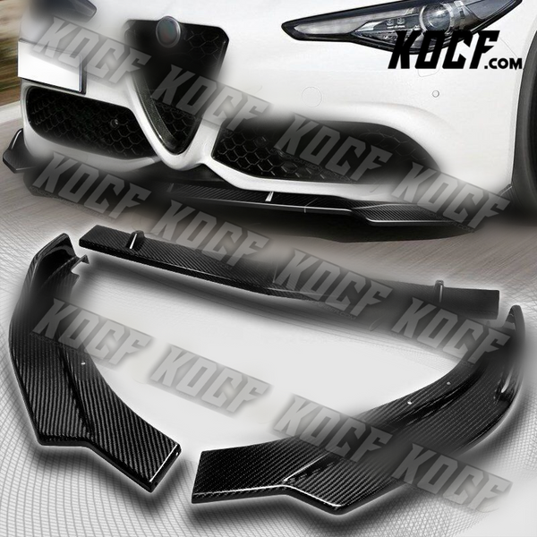 For 2017-2021 Alfa Romeo Giulia Carbon Fiber Front Bumper Splitter Spoiler Lip - KOCF.com - Car Parts