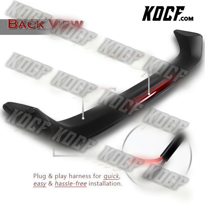 For 2006-2010 Honda Civic Coupe Black Rear Trunk Rear Spoiler Lip Wing LED Brake - KOCF.com - Car Parts