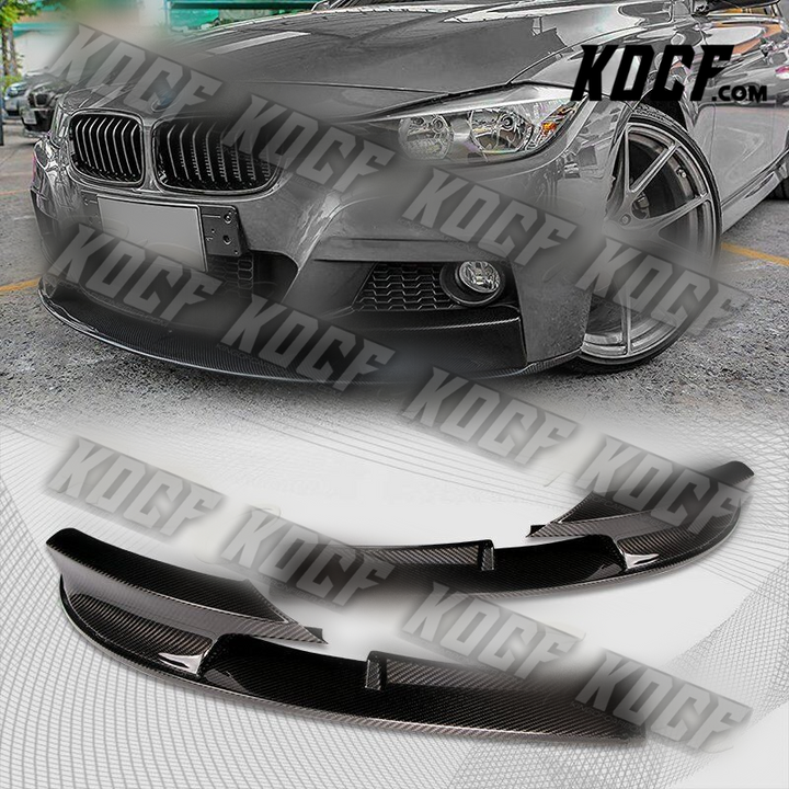 For 12-18 BMW 3-Series M-Sport M-Tech F30 F35 Real Carbon Fiber Front Bumper Lip - KOCF.com - Car Parts