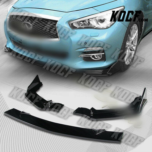 For 2014-2017 Infiniti Q50 Sport Painted Black Front Bumper Body Kit Lip 3PCS - KOCF.com - Car Parts