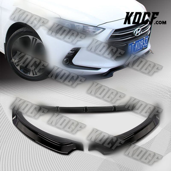 For 2017-2018 Hyundai Elantra Painted Black Front Bumper Body Spoiler Lip 3PCS - KOCF.com - Car Parts