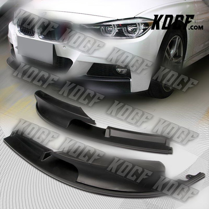 For 12-18 BMW 3-Series M-Sport M-Tech F30 F35 Matt Black Front Bumper Lip Kit - KOCF.com - Car Parts