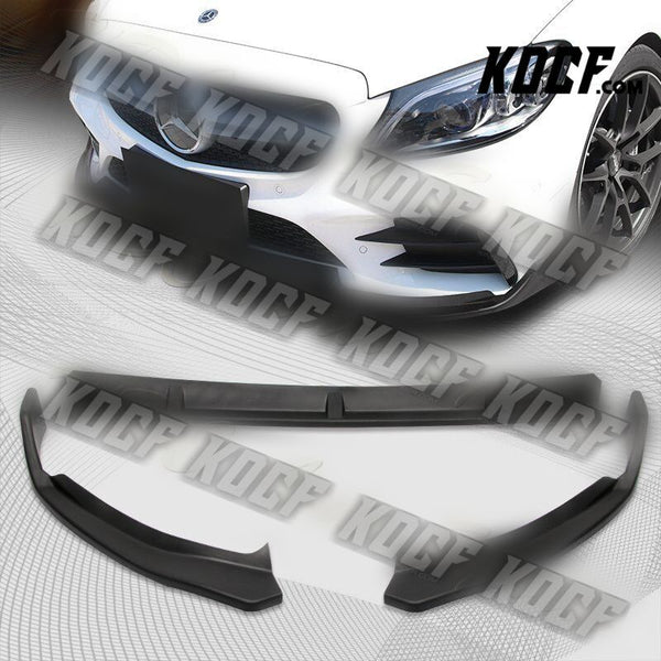 For 2019-2020 Mercedes W205 C-Class Unpainted Black Front Bumper Body Kit Lip - KOCF.com - Car Parts