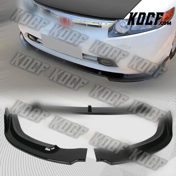 For 2006-2008 Honda Civic 4DR JDM CS-Style Painted Black Front Bumper Lip 3PCS - KOCF.com - Car Parts