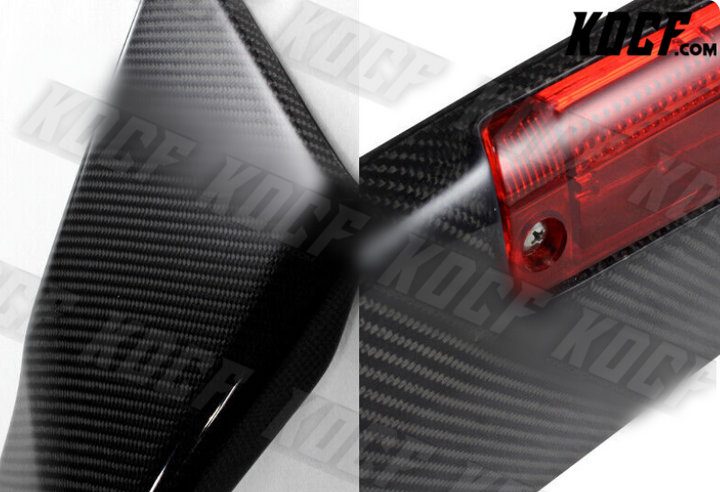 For 2013-2015 Honda Civic 4-DR Carbon Fiber Rear Trunk Spoiler W/LED Brake Light - KOCF.com - Car Parts