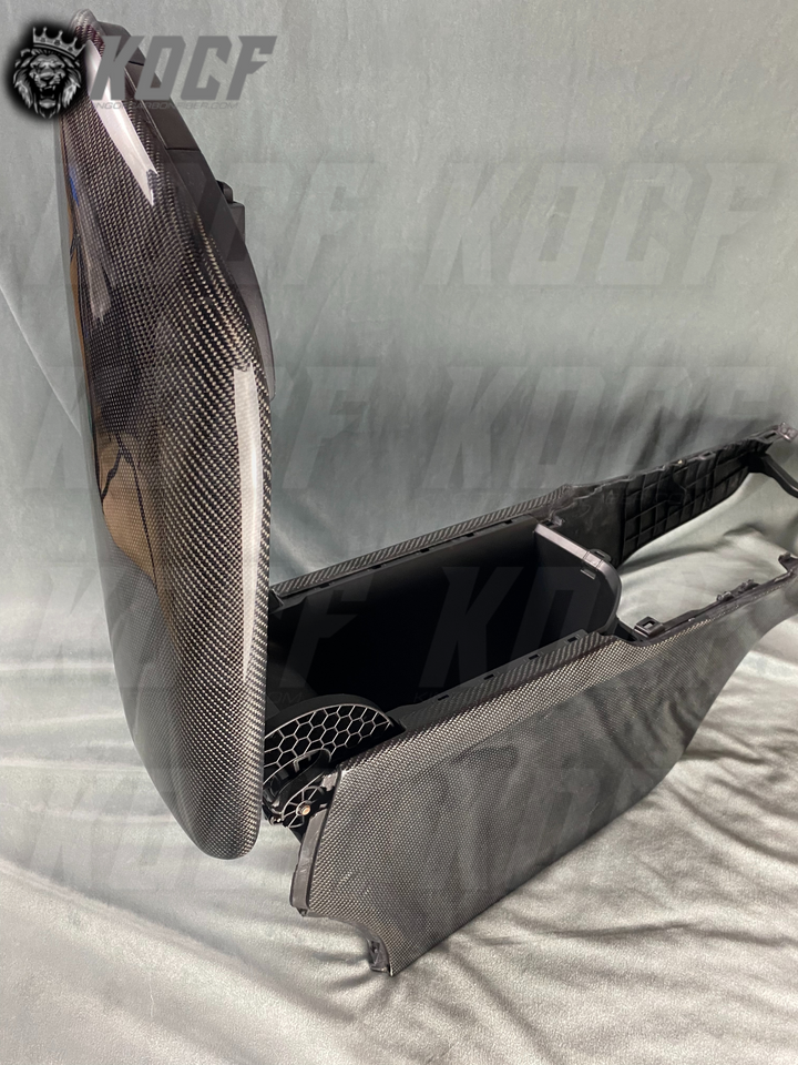 Center Armrest and Console Side Panels Carbon Fiber 2018-2023 Toyota Camry Compatible - KOCF.com - Car Parts