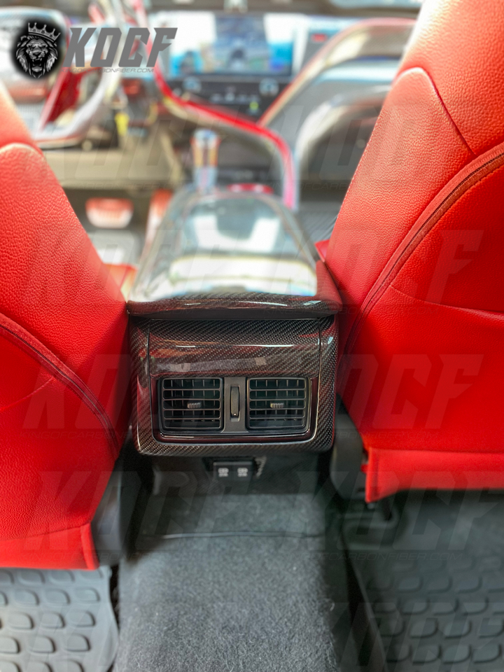 Rear AC Vent USB Port Center Panel Carbon Fiber 2018-2023 Toyota Camry Compatible - KOCF.com - Car Parts