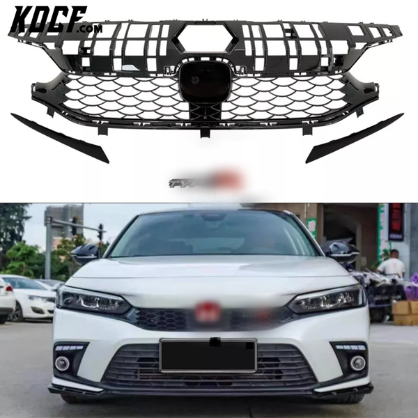 11th Gen Sedan Civic Hex Type R Style Bumper Grill Compatible For 2022+ Honda Civic