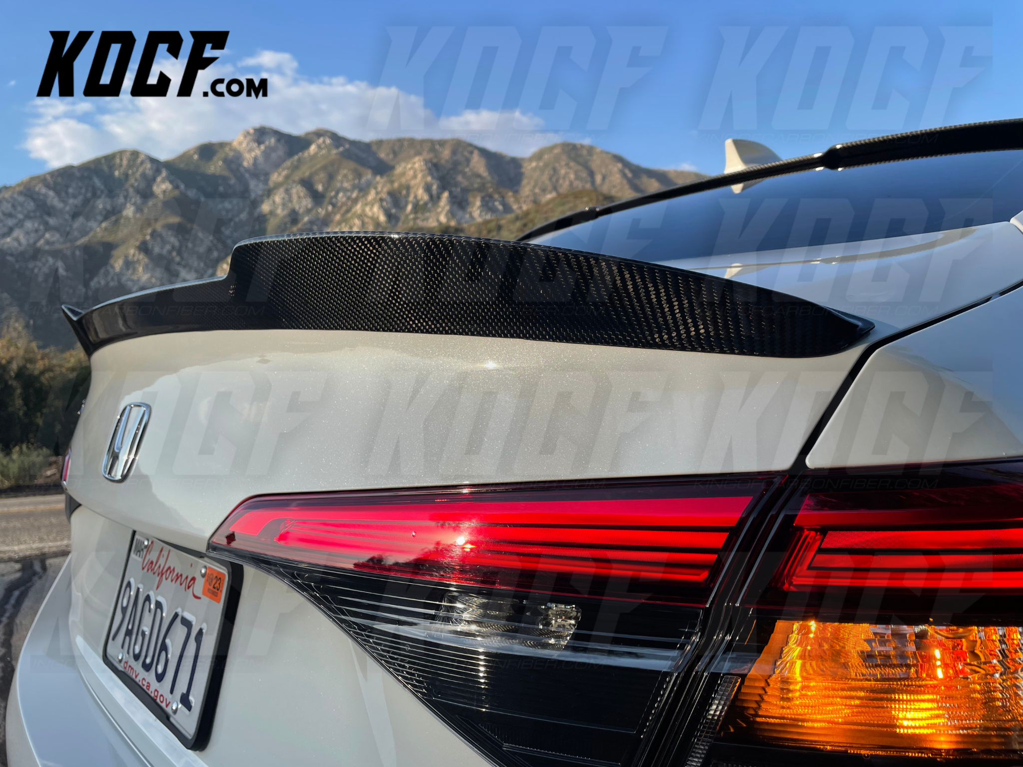 CF Spoiler for 2022+ Honda Civic 11th Gen Sedan V-Style Carbon Fiber Trunk Lid Spoiler - KOCF.com - Car Parts