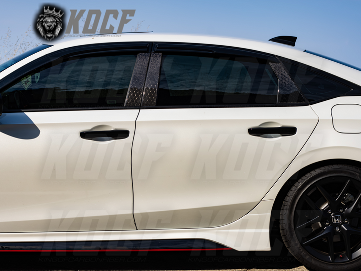 2022+ 11th Gen Civic Carbon Fiber Exterior B Pillars - KOCF.com - Car Parts