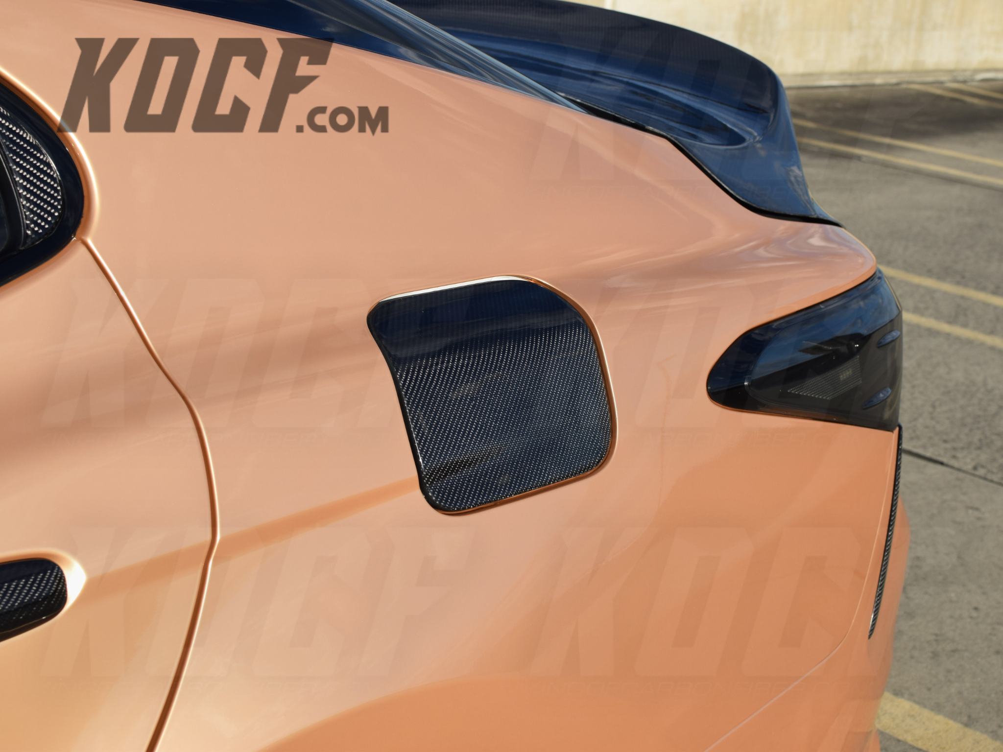 Gas Door Carbon Fiber Replacement 2018-2023 Toyota Camry Compatible - Customizable - KOCF.com - Car Parts