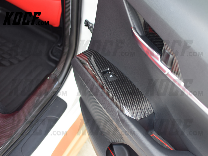 Carbon Fiber Window Switches Panels 2018-2023 Toyota Camry Compatible - KOCF.com - Car Parts