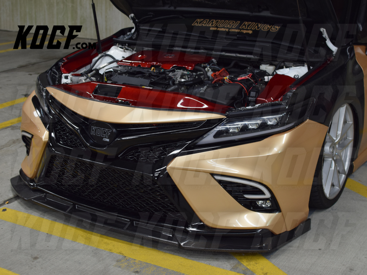 CF Front Lip for 2018-2023 Toyota Camry Compatible Real Carbon Fiber Front Bumper Body Kit Lip - KOCF.com - Car Parts