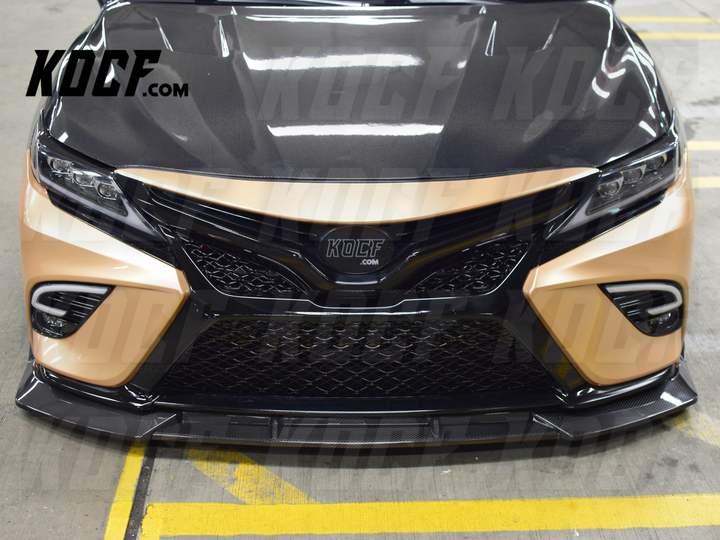 CF Front Lip for 2018-2023 Toyota Camry Compatible Real Carbon Fiber Front Bumper Body Kit Lip - KOCF.com - Car Parts