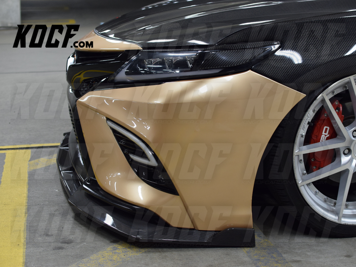 CF Front Lip for 2018-2023 Toyota Camry Compatible Real Carbon Fiber Front Bumper Body Kit Lip - KOCF.com - Car Parts