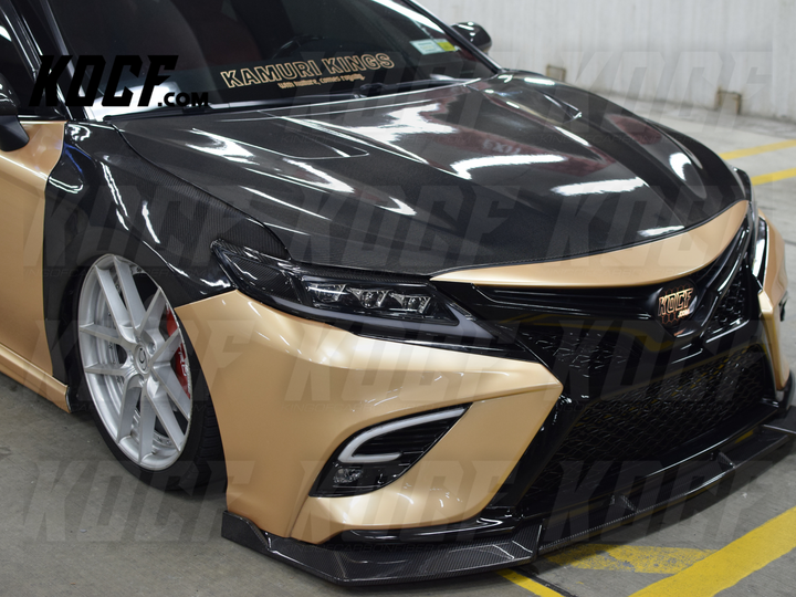 CF Front Lip for 2018-2023 Toyota Camry Compatible Real Carbon Fiber Front Bumper Body Kit Lip - KOCF.com - Car Parts