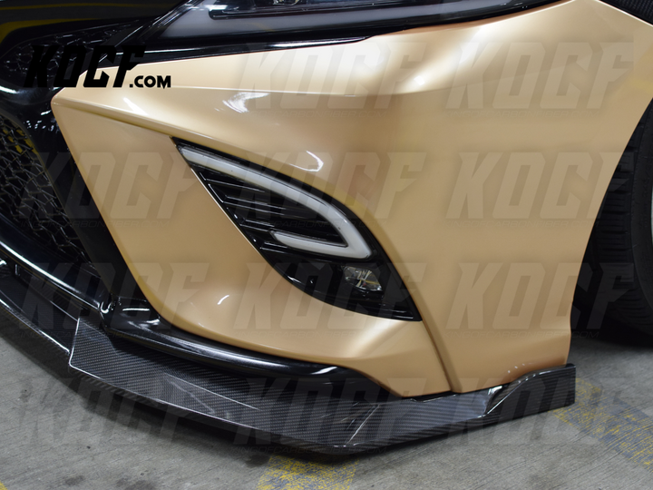 CF Front Lip for 2018-2023 Toyota Camry Compatible Real Carbon Fiber Front Bumper Body Kit Lip - KOCF.com - Car Parts