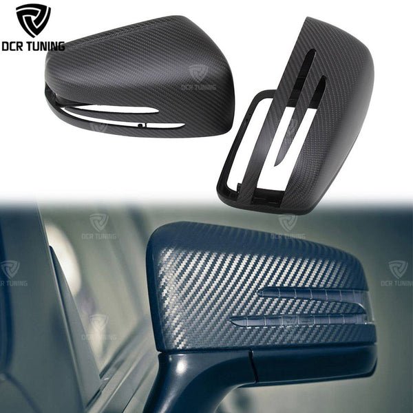 Replacement Matte Black Carbon Fiber Mirror Cover for Mercedes-Benz A B C E S CLS GLK Class W176 W204 W246 W221 W212 X204 W218