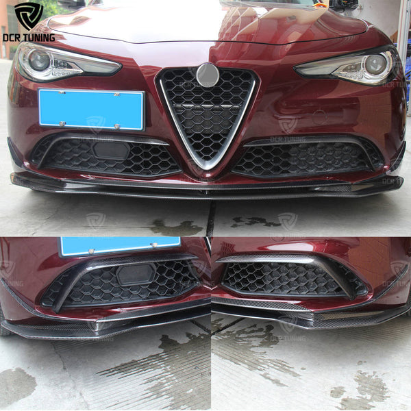 Carbon Fiber Splitter for Alfa Romeo Giulia Front Bumper Canard Trims 2015 2016 2017 2018 Carbon Parts