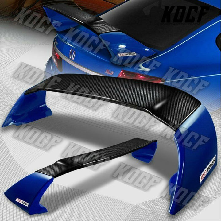 For 2012-2015 Honda Civic 4DR MUGEN Carbon Fiber Factory Blue Rear Spoiler Wing - KOCF.com - Car Parts