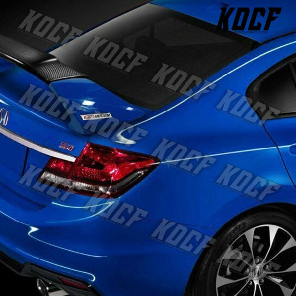 For 2012-2015 Honda Civic 4DR MUGEN Carbon Fiber Factory Blue Rear Spoiler Wing - KOCF.com - Car Parts