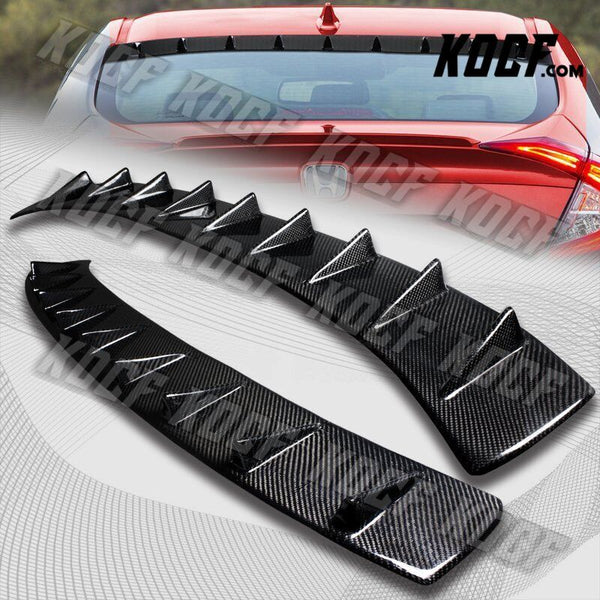 For 2016-2020 Honda Civic 4-DR Real Carbon Fiber Shark Fin Rear Window Spoiler - KOCF.com - Car Parts