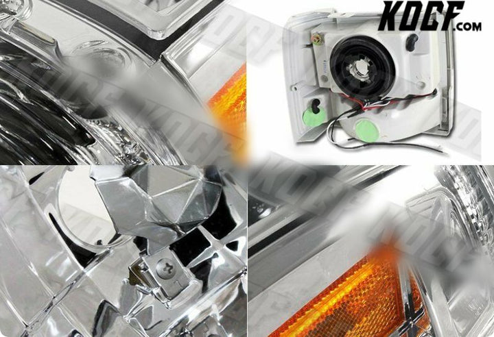 For 1991-1994 Ford Explorer Chrome Housing 1-Piece LED HeadLights+Bumper+Corner - KOCF.com - Car Parts