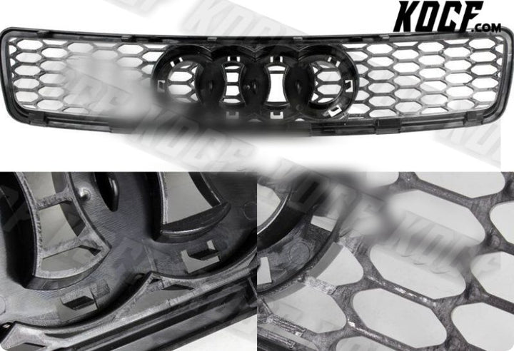 For 96-01 Audi A4 S4 B5 Black ABS Sport Mesh RS4 Style Front Hood Grille Grill - KOCF.com - Car Parts