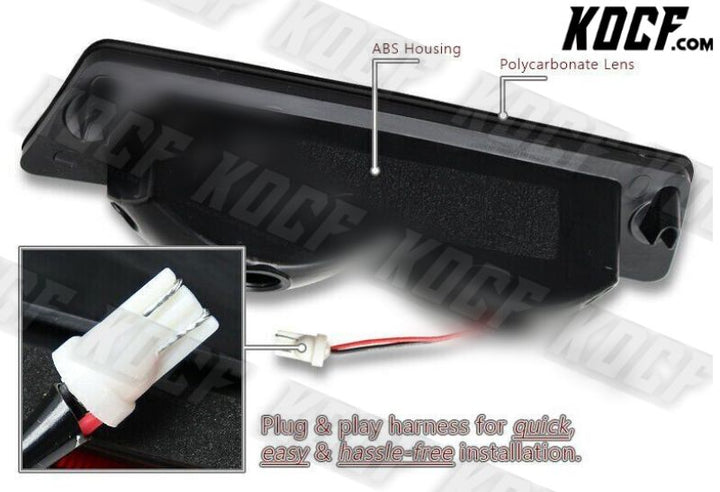 For 1987-1993 Ford Mustang Smoke Lens LED BAR 3RD Third Brake Stop Tail Light - KOCF.com - Car Parts